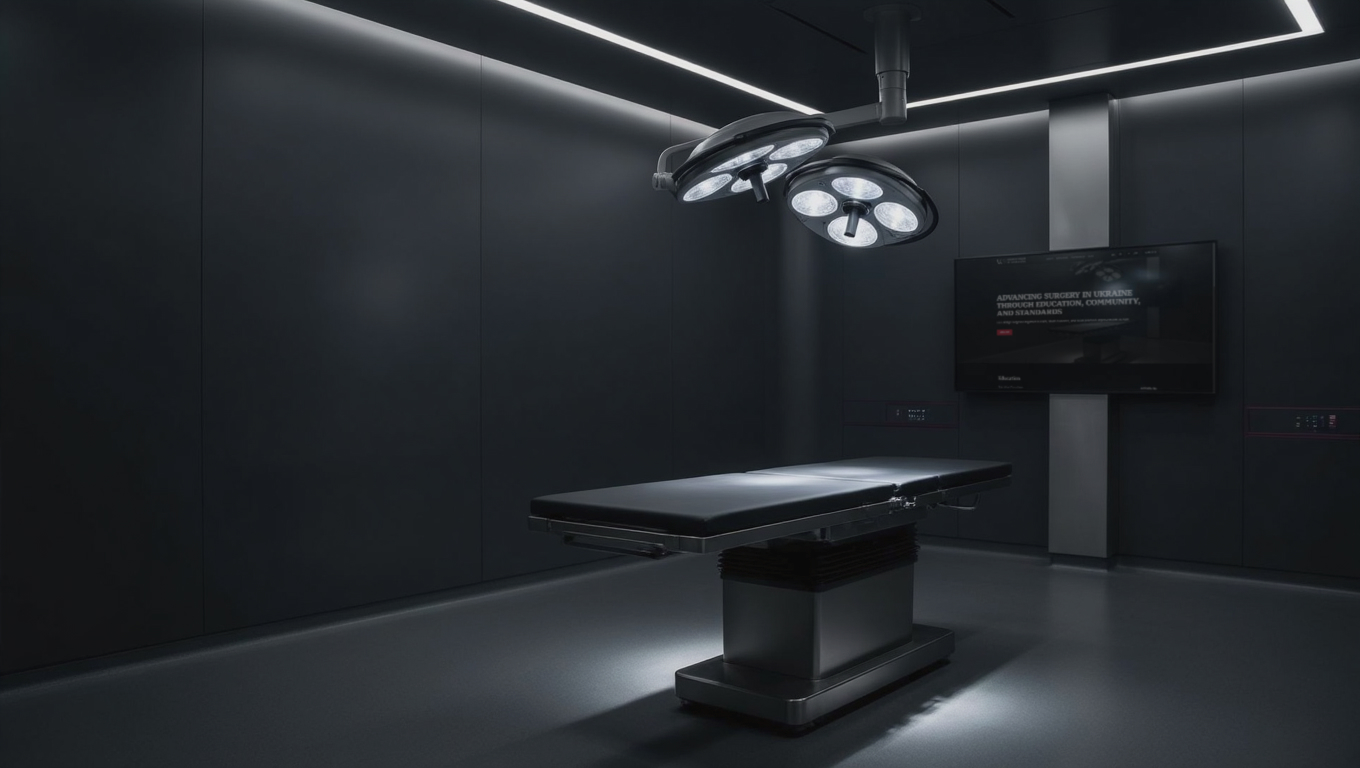 Specialists of the Ukrainian College of Surgeons performing advanced laparoscopic surgery